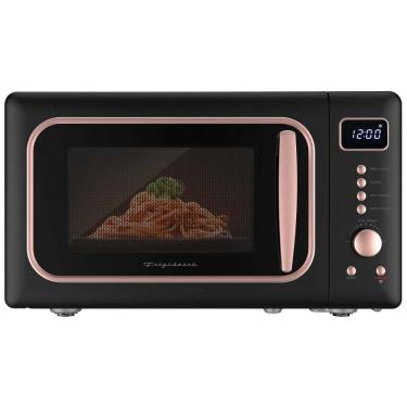 Imagem de Forno Micro-ondas Retrô de Bancada 20L Frigidaire Preto e Rosé 900W 5 Níveis Timer Digital EMW788ROSEBLK 110V