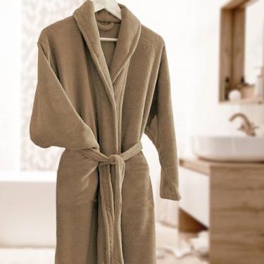 Imagem de Roupão Microfibra Adulto Kimono Attuale Marrom, Marrom, G