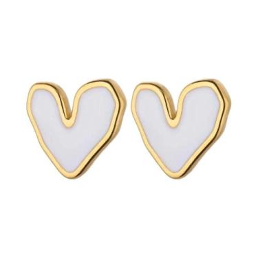 Imagem de Brincos De Coração Em Aço Inoxidável À Prova d'Água Para Mulheres, Joi