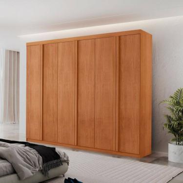 Imagem de Guarda Roupa Casal Severo 100% Mdf 6 Portas e 2 Gavetas Marrom