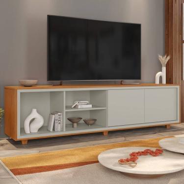 Imagem de Rack para Tv até 75 Polegadas em Mdf 180cm Delux Naturale/Off White