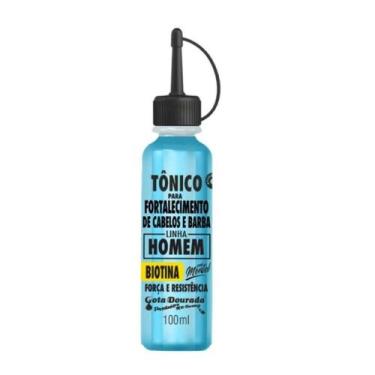 Imagem de Tonico gota dourada homem cabelo e barba com biotina e mentol 100ml