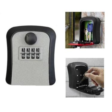 Imagem de Cofre porta chaves guarda senha segredo caixa seguranca airbnb parede 