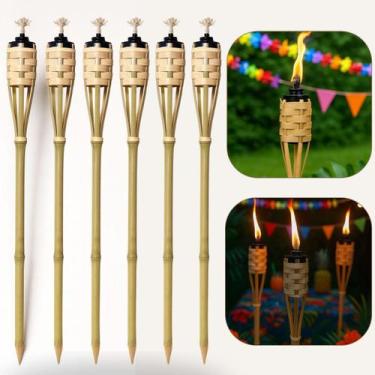 Imagem de Kit 9 Tocha Bambu 100cm Lamparina Festa Tematica Decoração - RT