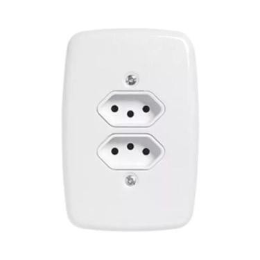 Imagem de Tomada Dupla 10A Branco Ideale - Pluzie: Conexão Segura e Prática para