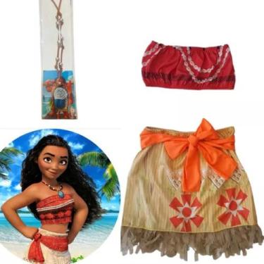 Imagem de Fantasia Infantil Moana sem alça com Colar e Faixa ( 6 meses aos 9 ano