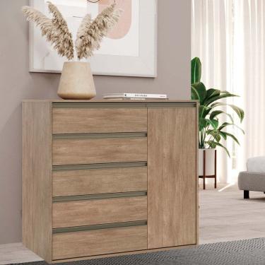 Imagem de Comoda 5 Gavetas 1 Porta em MDF Select Belmax