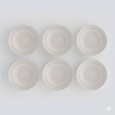 Imagem de Kit 06 Prato Fundo Sopa Linha Relevo Dunas Germer Porcelanas