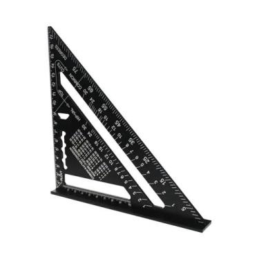 Imagem de Régua Triangular De Alumínio De 7 Polegadas Com Transferidor Métrico E