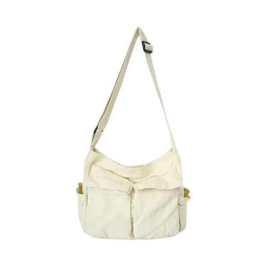 Imagem de Bolsa Crossbody Vintage de Lona para Mulheres e Adolescentes - Bolsa d