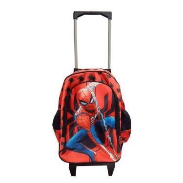 Imagem de Mochila Escolar Infantil com Rodinhas Spider Man Vermelho - GV Bolsas