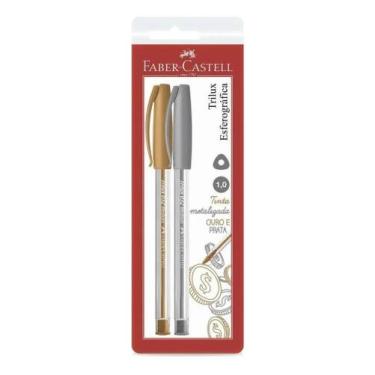Imagem de Caneta Esferográfica Faber Castell Trilux Ouro E Prata Transparente Ou