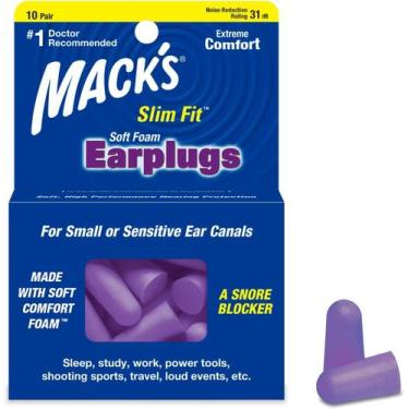 Imagem de Protetor Auricular Macks Slim Fit Foam Earplugs Violeta Roxo 31dB Espu