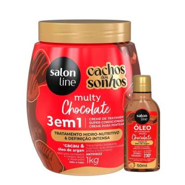 Imagem de Kit Salon Line Cachos Dos Sonhos Multy Chocolate 1kg + Óleo Capilar 50