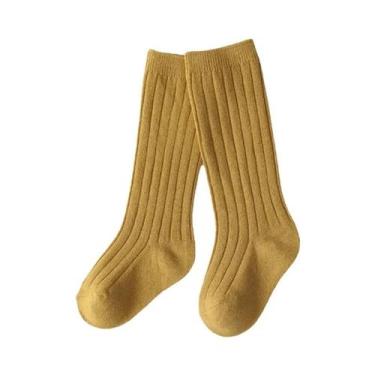 Imagem de Meias De Algodão Para Bebês Meninos E Meninas Até O Joelho Respiráveis