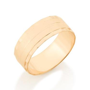 Imagem de Aliança Centro Trabalhado E Diamantada Rommanel 511139 Vb Tamanho:28Co