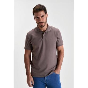 Imagem de Polo docthos relaxed fit manga curta textura listrado, 014 cinza, G2