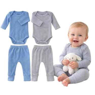 Imagem de Kit C/ 2 Conjuntos Bebês Body + Mijão Canelado Pé Reversível - - BEBE 