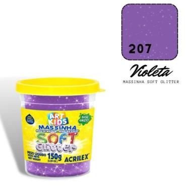 Imagem de Massinha de Modelar Acrilex Soft Glitter 150g Violeta