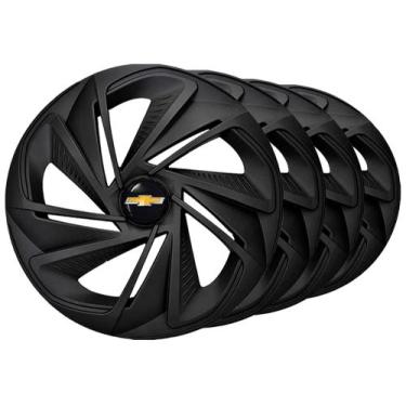 Imagem de Jogo 4 Calota Nitro Aro 14 Black Fosca Gm Onix Cruze - Elitte