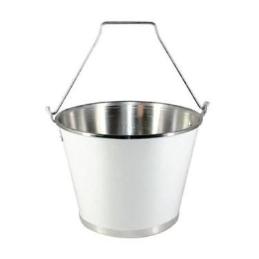Imagem de Balde Gelo Cerveja C/ Alça Alumínio Profissional Branco 9l - Continent