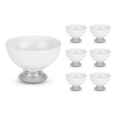 Imagem de Conjunto de 6 Taças 370ml em Acrílico para Sobremesas cor:branco - acr