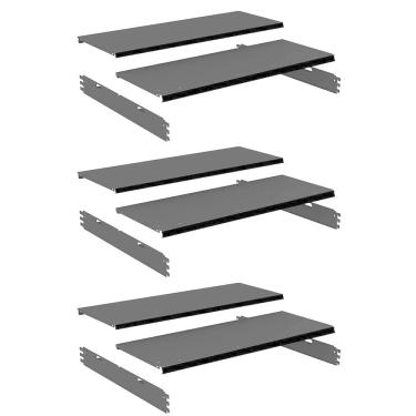 Imagem de Kit 3 Bandeja Gondola Rack FIT Preto 6X 30x90 CH22 Pe Preto