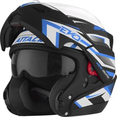Imagem de Capacete Moto Escamoteável Robocop Attack Evo Fosco Pro Tork Fechado F