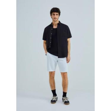Imagem de Bermuda Básica Masculina Chino Reta Em Sarja - Hering, 040, Branco