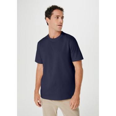 Imagem de Camiseta Básica Masculina Areia Em Algodão Peruano, XG, Azul