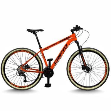 Imagem de Bicicleta Aro 29 Cripto 24 Marchas Freios Disco e Suspensão Pneu Bege,