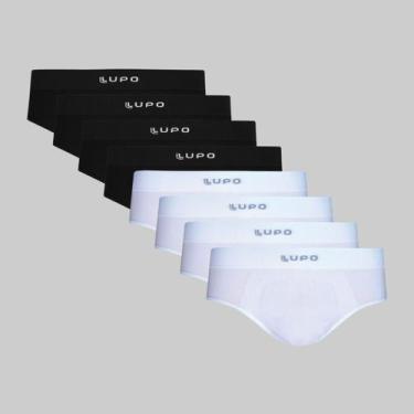 Imagem de Kit 8 Cuecas Slip Micromodal Sem Costura Lupo 00681-108-ful Cor:Branco