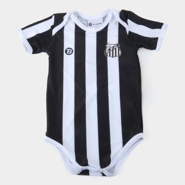 Imagem de Body Santos Infantil Torcida Baby Listrado Proteção UV-Unissex