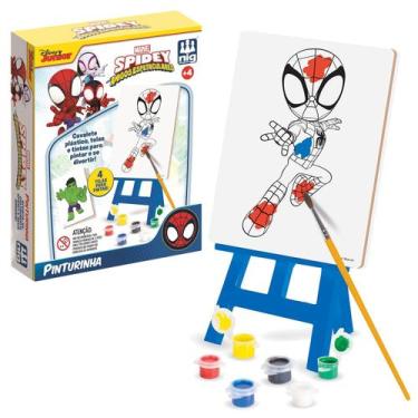 Imagem de Kit Pinturinha Marvel Spidey E Seus Amigos + Cavalete E Tintas Infanti