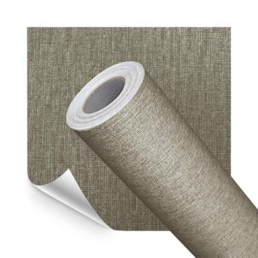 Imagem de Papel de Parede Adesivo Lavavel Texturizado Tecido Palha Escuro 60x500
