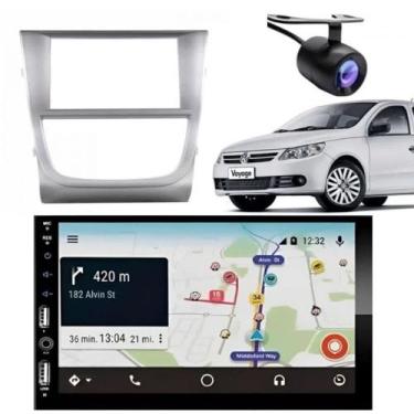 Imagem de Central Multimídia Carplay Android Gol G5 Moldura + Câmera Prata - Fir