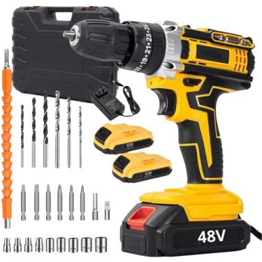 Imagem de Furadeira Parafusadeira Sem Fio Eixo Flexível Com 2 Baterias Kit Compl