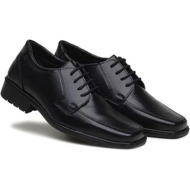 Imagem de Sapato Social Infantil Bertelli Liso com Cadarço 90123 - Preto (64469)