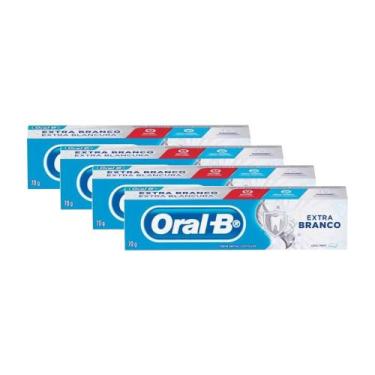 Imagem de Kit Creme Dental Oral B Extra Branco 70g c/4un