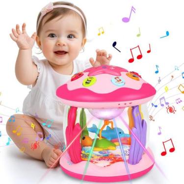 Imagem de Brinquedo musical Aboosam Baby Girl de 6 a 18 meses, luz giratória oce