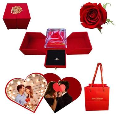 Imagem de Porta Jóia Rosas Retratil Luxo Dia Namorados Casamento Noiva - Novacas