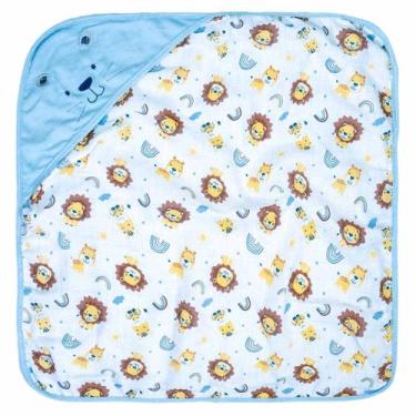 Imagem de Toalha de banho bebe c/capuz plush 68 cm x 68 cm bord - INCOMFRAL, leã