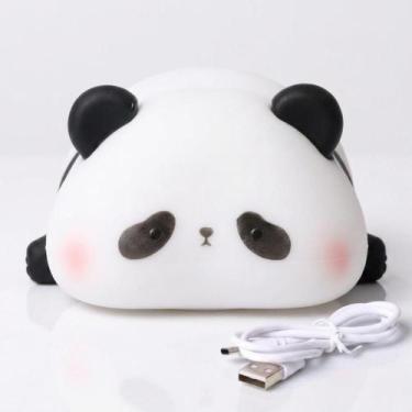 Imagem de Luminária LED Infantil Panda ou Cachorrinho de Silicone Toque 5 Cores 