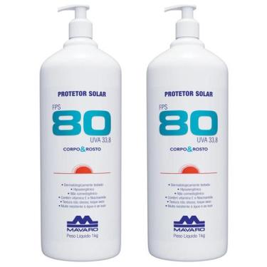 Imagem de Kit 2 Protetor Solar Profissional 1 KG Corpo E Rosto FPS 80 Epi Raios 