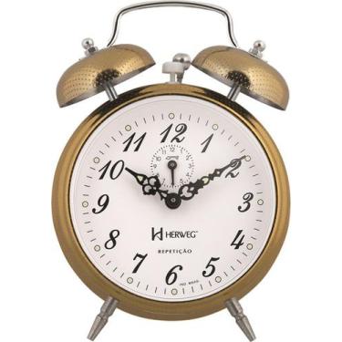 Imagem de Despertador Mecânico Dourado Herweg 2380