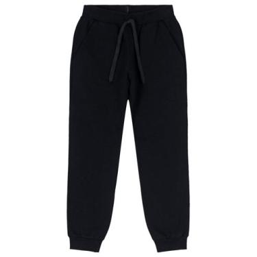 Imagem de Calça infantil menino moletom Brandili, Preto, 2