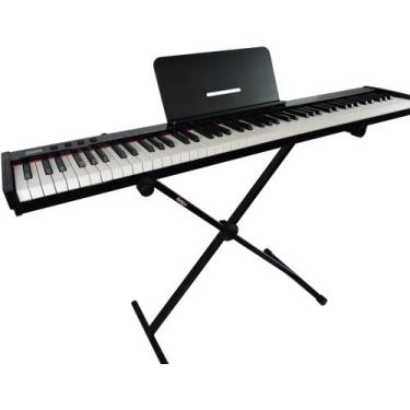 Imagem de Piano Digital Eletrônico 88 Teclas Arranjador Konix PH88S MIDI com Bat