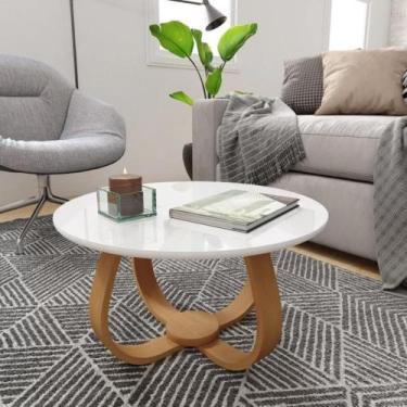 Imagem de Mesa de Centro Redonda 60cm Rubi Branco - Sparta Móveis
