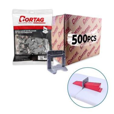Imagem de Kit Espaçador Nivelador Eco Cortag 500 Peças 1.0MM a 3.0MM Piso Porcel