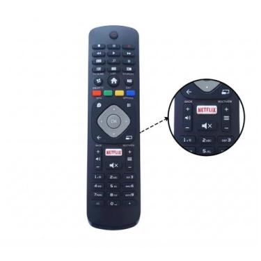 Imagem de Controle Remoto Para Tv Philips Smart Tecla Netflix Globoplay - Philco